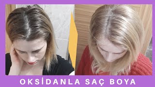 15 Dk Da Sarisin Ol Evde Oksidanla Sac Nasil Boyanir Youtube