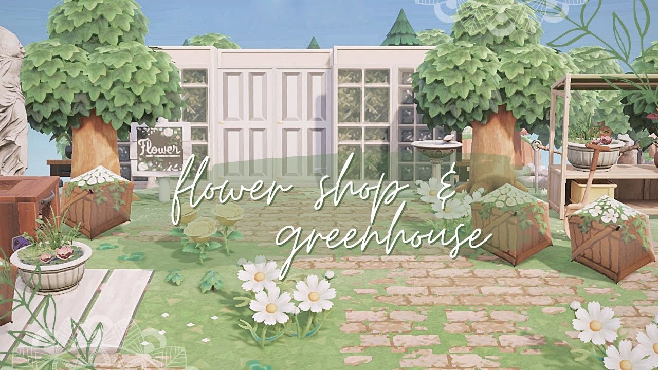 Flower Shop And Greenhouse Speed Build Animal Crossing New Horizons Youtube