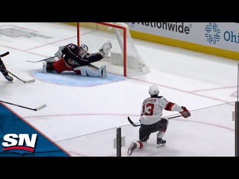 Joonas Korpisalo Stretches Out For Unbelievable Glove Save On Nico Hischier