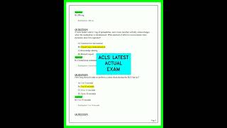 ACLS LATEST ACTUAL EXAM 2026 FULL QUESTIONS AND ANSWERS VERIFIED STUDY GUIDE FOR PASSING FAST 2026