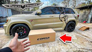 INSTALLING CORSA CAT BACK XTREME EXHAUST ON QUAN’S TRACKHAWK