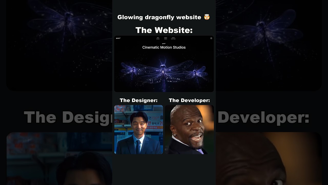 Glowing dragonfly website 🤯 | The Designer vs The Developer