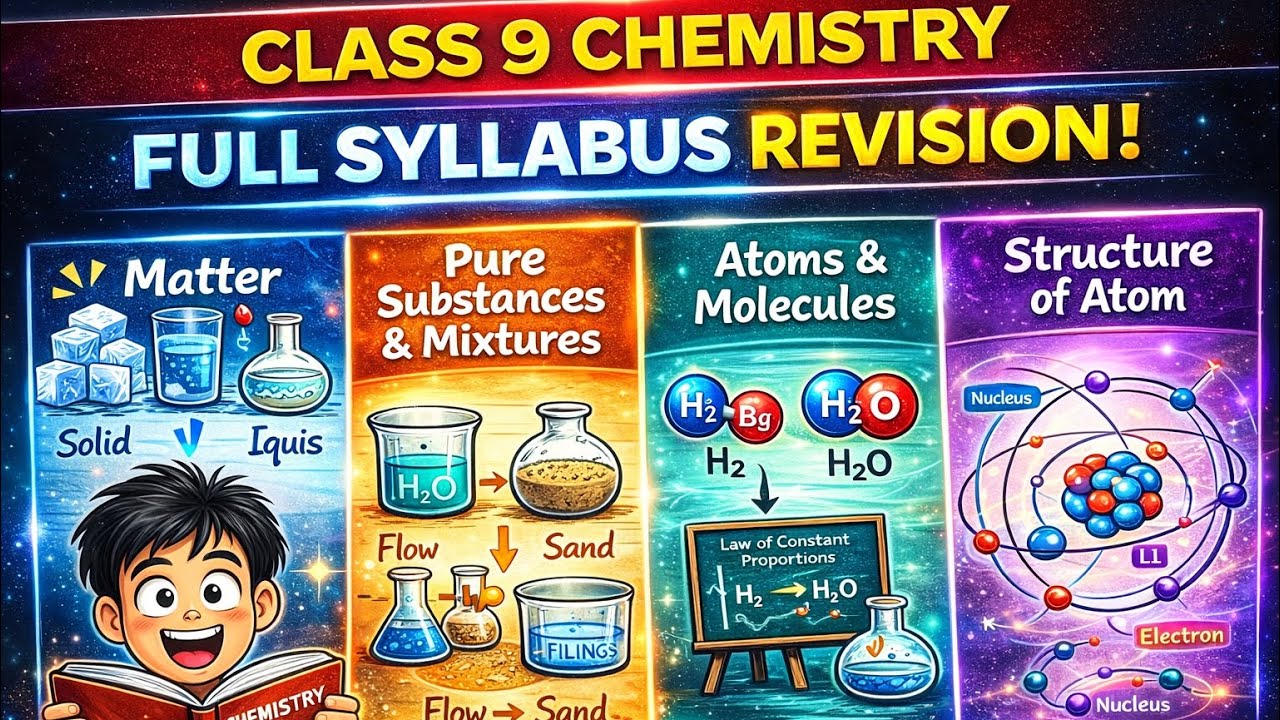 Class 9 Chemistry in 15 Minutes | All 4 Chapters Quick Revision #class9 #science  #exam #revision 