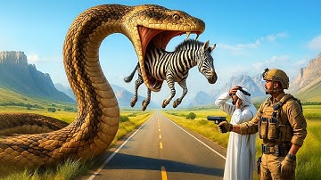Heroic Rescue Team Saves Zebra from Giant Python Snake Attack 🐍🦓