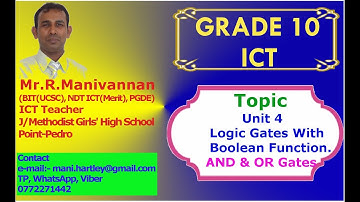 Grade 10 ICT Unit 4 Logic Gates with Boolean Functions Part1