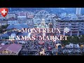 Flying Switzerland 🇨🇭 | Montreux Christmas Market 4K Scenic Flight