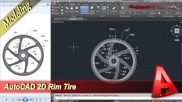 Autocad Tutorial 2D Modeling Rim Tire Practice Exercise 22