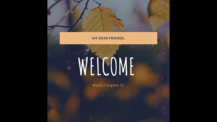 Welcome to Week 6 English 1C F21