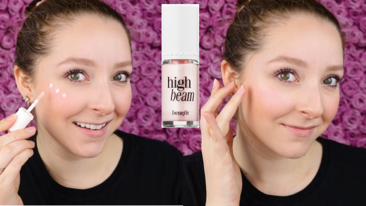 Benefit Cosmetics High Beam Liquid Highlighter Swatch Review - YouTube