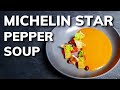 Michelin star bell pepper soup at home  onion puree