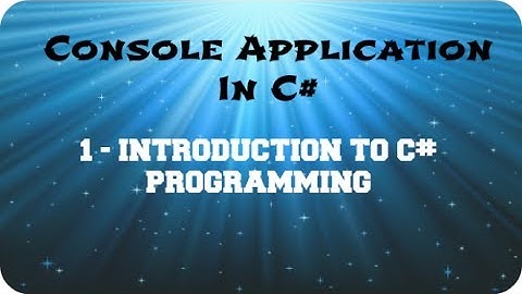 1-Console Application in C# in Urdu/Hindi - Introduction To C# in Urdu/Hindi | Importance of c#