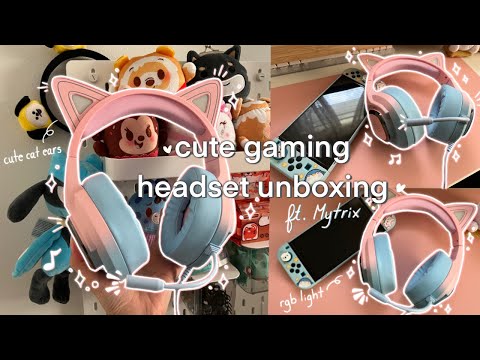 ✨cute gaming headset unboxing ft. Mytrix (comfy and colorful gaming for the switch) + mario kart