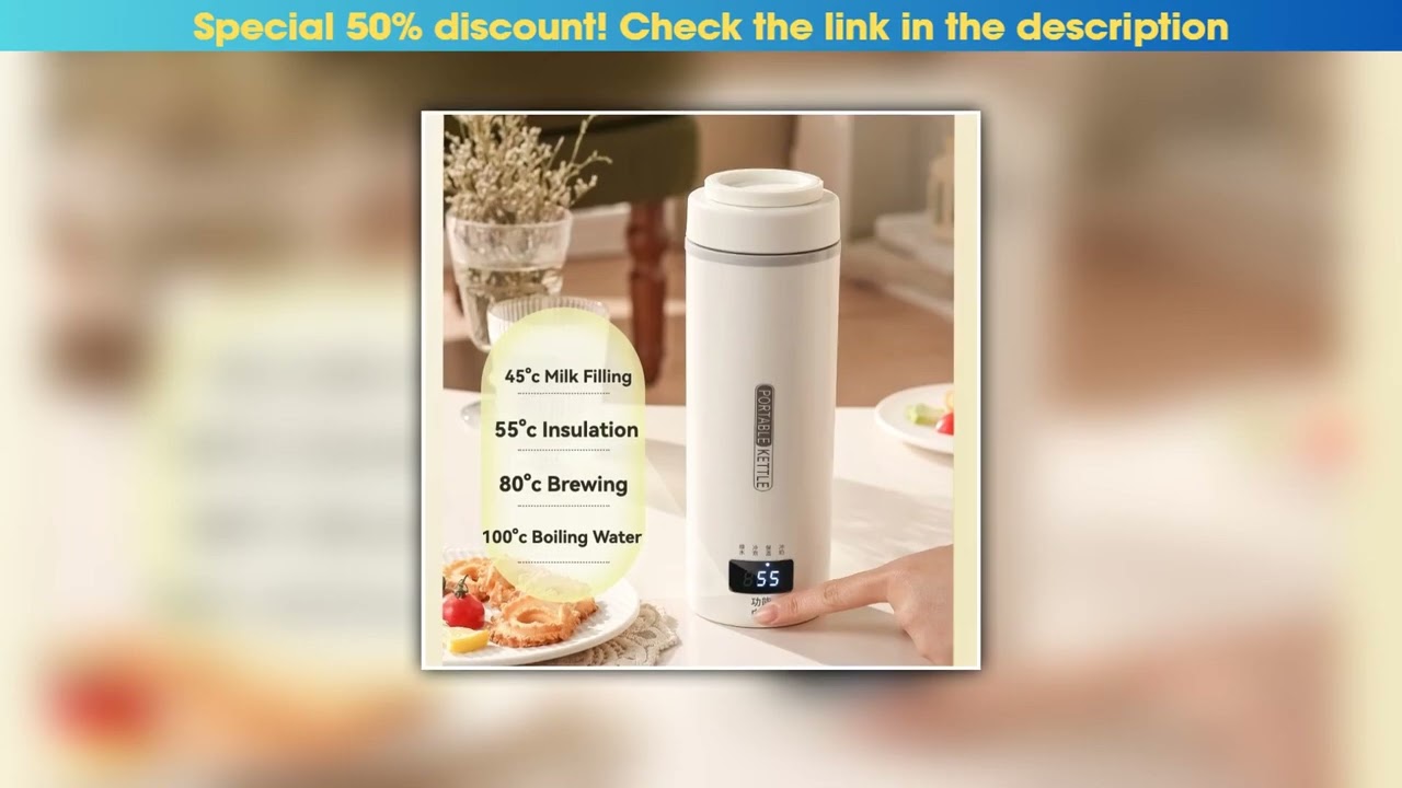 Best Compact Travel Kettle 550ml 300W Fast Boiling 4 Precise Temperature Settings 316 Stainless Ste