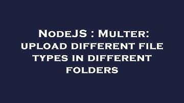 NodeJS : Multer: upload different file types in different folders