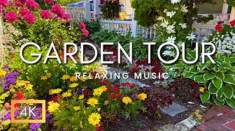 Beautiful Summer Garden Tour & Peaceful Music on Mackinac Island | Flower Garden Design 2025