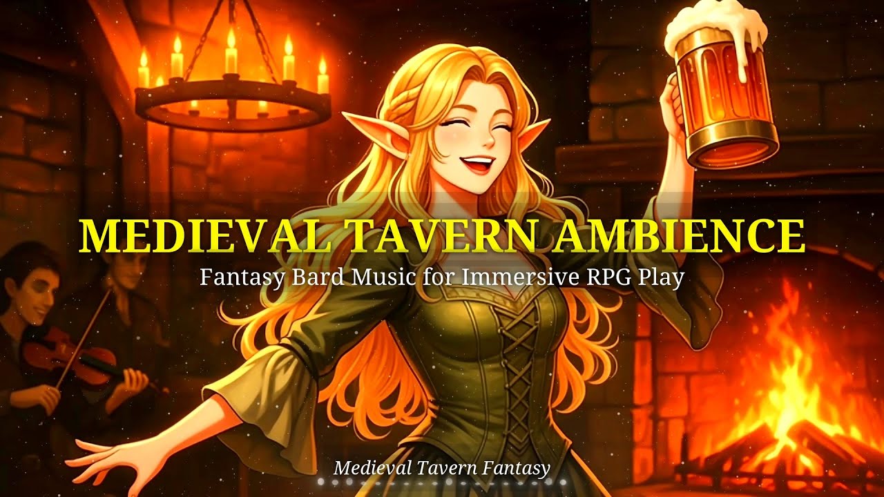 MEDIEVAL TAVERN AMBIENCE • Fantasy Bard Music for Immersive RPG Play • Medieval Tavern Fantasy