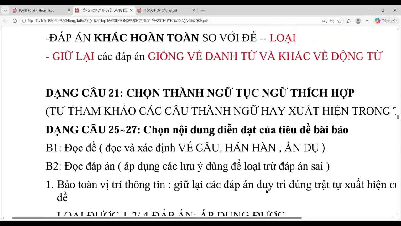 CÂU 53 ĐỀ VIẾT  PHẦN 1