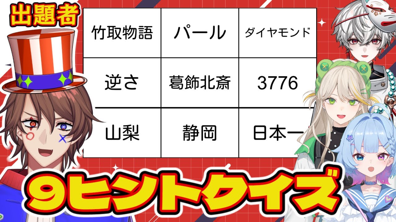 【9ヒントクイズ】クイズ系VTuberが作ったクイズに同期たちが挑戦！