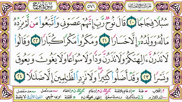 القرآن الكريم كتابة بدون صوت - سورة نوح - صفحة 571 للقراءة والحفظ
