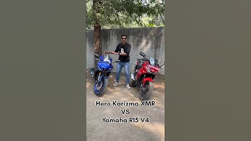 Who is the real king?? 😈🔥 Karizma XMR VS Yamaha R15 v4 #shorts #bhaveshjambhale