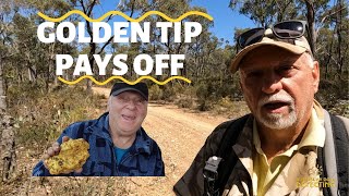 A tip guides me to prospect for Gold Nuggets in Maldon's region of Australia's golden triangle.