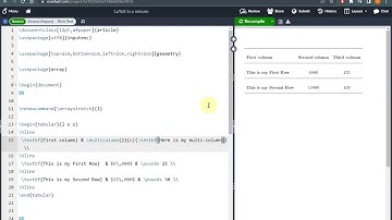 LaTeX in a Minute: Text Across Multiple Table Columns