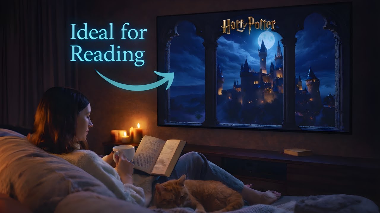 The atmosphere at Hogwarts will shut down your brain in 3 minutes... 😴 Snow Ambience for Projector