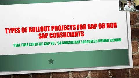 Types of rollout projects for sap or non sap consultants