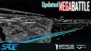 Space Engineers, Mega Ship Battle, with Updated Turrets! (4k, 60fps)