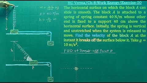 HC Verma Solution ||  CP-8: Work Energy || Exercise-50