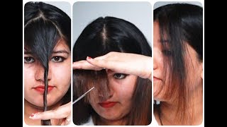 How to cut BANGS at home with tips and suggestions| आगे के बालो को कैसे काटे ?