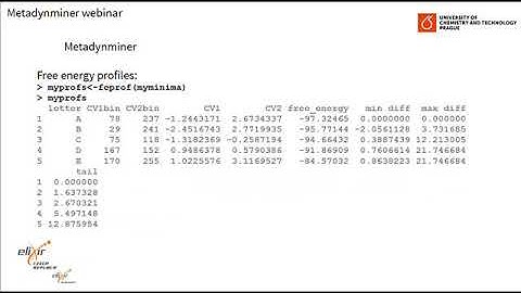 Metadynminer webinar 31 May 2019