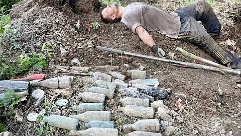 Bottle Digging a 1800s Dump loaded with Hutches & ...