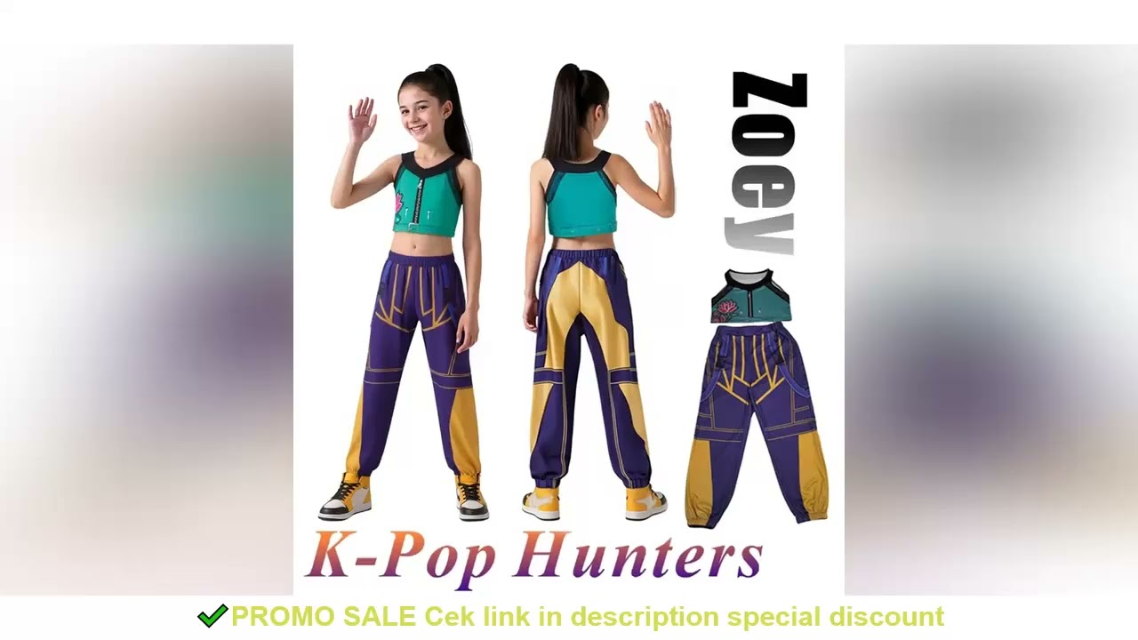 2025 Children Zoey Mira Rumi 3D Print Cosplay Costume Halloween Carnival K-Pop Hunters Girl Group Id