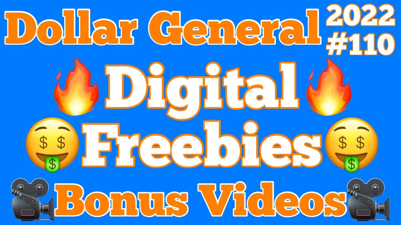 2022110🎥Dollar General Bonus Video🎥Digital Freebies🤑Must Watch👀 YouTube