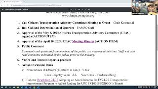 FAMPO Citizens Transportation Advisory Committee (CTAC) Meeting Recording from May 8, 2024