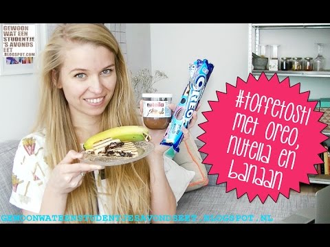 Tosti met OREO, Nutella en banaan! | GEWOON WAT EEN STUDENTJE 'S AVONDS EET