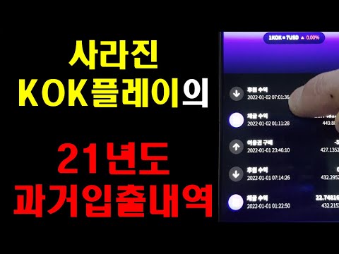   사라진 KOK플레이의 21년도 입출금내역 KOK디노