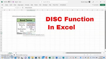 How To Use The DISC Function In Microsoft Excel To Calculate The Discount Rate On A Security #howto