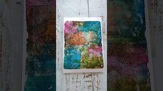 Gelli printing with stamps - handmade collage paper