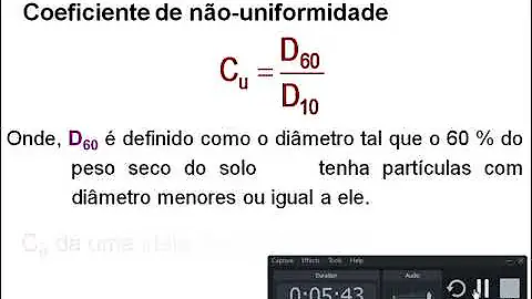O que é o coeficiente de não uniformidade dos solos?