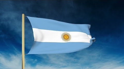Argentina Flag Slider Style. Waving In The Win With Cloud Background Animation Stock Animation