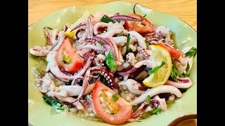 🦑地中海魷魚沙律Mediterranean￼ squid salad￼🍋