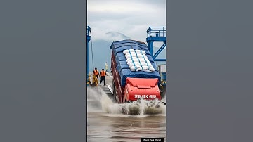 Truck driver jumps out seconds before landslide sends rig into ravine