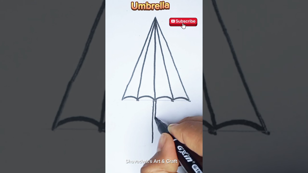 Umbrella drawing easy tricks from Triangle. 