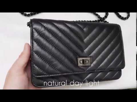 black and silver chain chanel bag