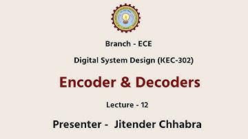 | AKTU Digital Education | Digital System Design | Encoder and Decoders