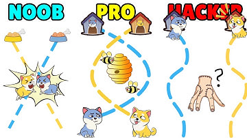 NOOB vs PRO vs HACKER in Dog Rush: Draw To Save