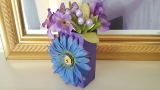 Dollar Tree Purple & Blue Flower Box | Upcycle Crafts