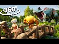 360° Italian Brainrot Chased By Dinosaur In Forest | VR 8K